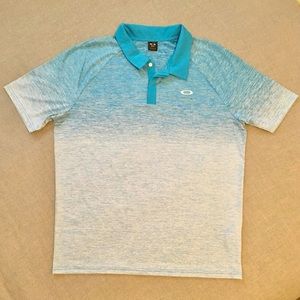 Oakley blue golf polo dri fit short sleeve